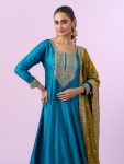 DESIGNER VICHITRA SILK EMBROIDERY WORK ANARKALI BOTTOM WITH DUPATTA FESTIVE WEAR WHOLESALE PRICE ETHNIC GARMENT (3)
