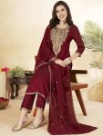 DESIGNER VICHITRA SILK SEQUENCE CODING EMBROIDERY WORK TOP BOTTOM WITH DUPATTA DAILY WEAR WHOLESALE PRICE ETHNIC GARMENT(11).jpg