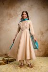 DESIGNER VISCOSE CHANDERI EMBROIDERY BEADS WORK GOWN BOTTOM WITH DUPATTA CASUAL WEAR WHOLESALE PRICE ETHNIC GARMENT (18)