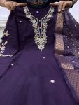 FABULOUS COTTON BLEND EMBROIDERY SEQUENCE WORK TOP BOTTOM WITH DUPATTA DAILY WEAR WHOLESALE PRICE ETHNIC GARMENT (12)
