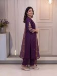 FABULOUS COTTON BLEND EMBROIDERY SEQUENCE WORK TOP BOTTOM WITH DUPATTA DAILY WEAR WHOLESALE PRICE ETHNIC GARMENT (12)
