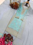 FABULOUS FAUX GEORGETTE EMBROIDERY SEQUENCE WORK TOP BOTTOM WITH DUPATTA FESTIVAL WEAR WHOLESALE PRICE ETHNIC GARMENT (4)