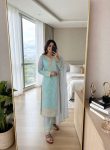 FABULOUS FAUX GEORGETTE EMBROIDERY SEQUENCE WORK TOP BOTTOM WITH DUPATTA FESTIVAL WEAR WHOLESALE PRICE ETHNIC GARMENT (4)