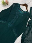 FABULOUS GEORGETTE SEQUENCE EMBROIDERY WORK TOP BOTTOM WITH DUPATTA DAILY WEAR WHOLESALE PRICE ETHNIC GARMENT (2)