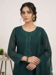 FABULOUS GEORGETTE SEQUENCE EMBROIDERY WORK TOP BOTTOM WITH DUPATTA DAILY WEAR WHOLESALE PRICE ETHNIC GARMENT (2)