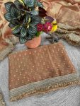 FABULOUS MOSS SILK JACQUARD BUTTI SAREE WITH UNSTITCHED BLOUSE PARTY WEAR WHOLESALE PRICE ETHNIC GARMENT (9)