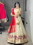 FABULOUS PAITHANI SILK ZARI WEAVING WORK LEHENGA CHOLI WITH DUPATTA WEDDING WEAR WHOLESALE PRICE ETHNIC GARMENT (4)