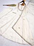 FABULOUS ROMAN COTTON EMBROIDERY THREAD AND SEQUENCE WORK GOWN BOTTOM WITH DUPATTA FESTIVAL WEAR WHOLESALE PRICE ETHNIC GARMENT (6)
