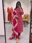 FANCY BAMBO COTTON FLORAL PRINT WORK TOP BOTTOM WITH DUPATTA RANI