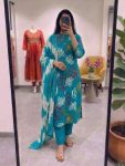 FANCY BAMBO COTTON FLORAL PRINT WORK TOP BOTTOM WITH DUPATTA RAMA