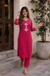 FANCY COTTON THREAD EMBROIDERY WORK TOP PENT SET RANI