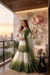 FANCY DUAL TONE STAR GEORGETTE EMBROIDERY THREAD WORK TOP PALAZZO WITH DUPATTA FESTIVE WEAR WHOLESALE PRICE ETHNIC GARMENT (6)