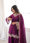 FANCY FENDY SILK EMBROIDERY CODING AND REAL MIRROR WORK TOP PALAZZO WITH DUPATTA WEDDING WEAR WHOLESALE PRICE ETHNIC GARMENT (5)