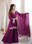 FANCY FENDY SILK EMBROIDERY CODING AND REAL MIRROR WORK TOP PALAZZO WITH DUPATTA WEDDING WEAR WHOLESALE PRICE ETHNIC GARMENT (5)