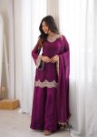FANCY FENDY SILK EMBROIDERY CODING AND REAL MIRROR WORK TOP PALAZZO WITH DUPATTA WEDDING WEAR WHOLESALE PRICE ETHNIC GARMENT (5)