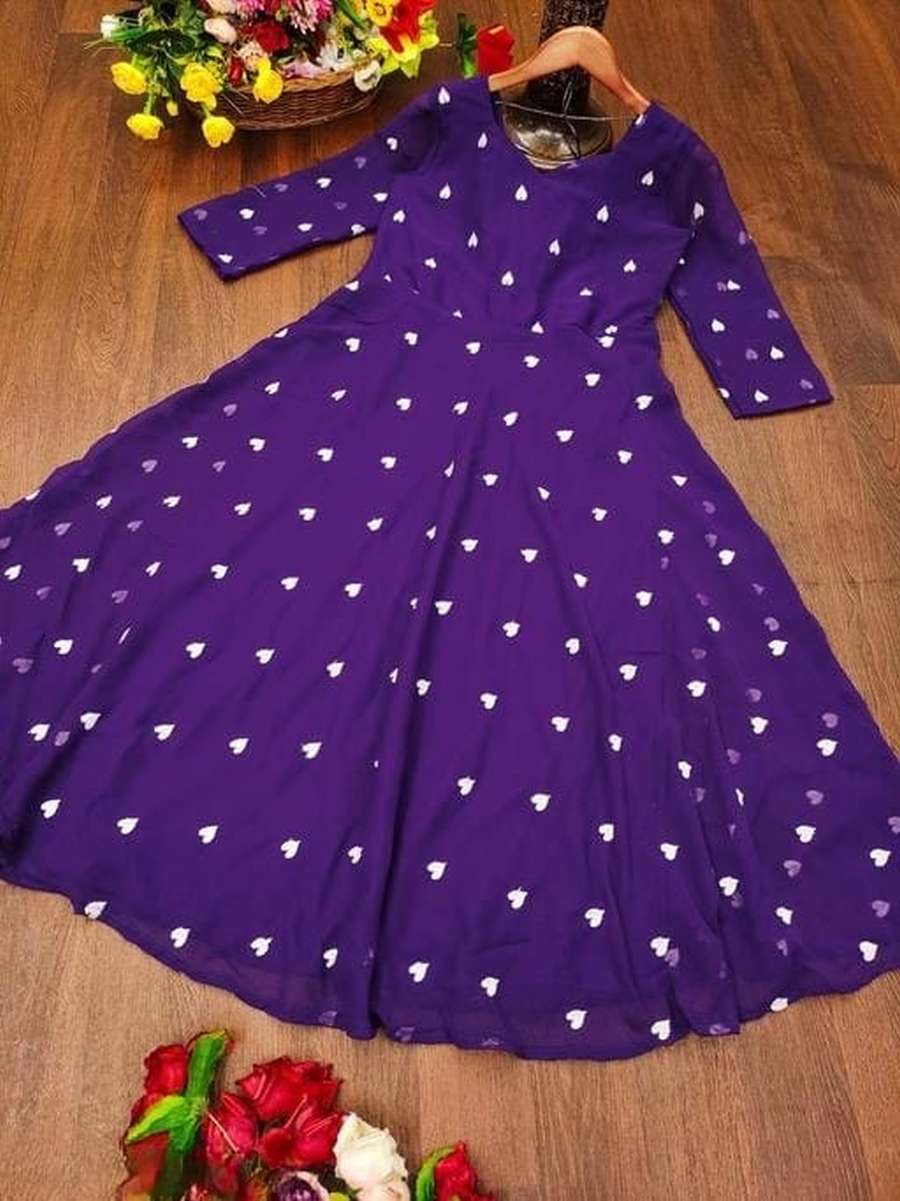 FANCY GEORGETTE EMBROIDERY WORK ONE PIECE PARTY WEAR WHOLESALE PRICE ETHNIC GARMENT (1)