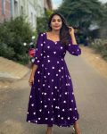 FANCY GEORGETTE EMBROIDERY WORK ONE PIECE PURPLE