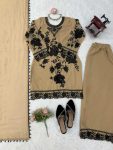 FASHINABLE FOUX GEORGETTE THREAD WITH SEQUNCE WITH CUTWORK TOP PALAZZO WITH DUPATTA DAILY WEAR WHOLESALE PRICE ETHNIC GARMENT (6)