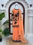 FASHIONABLE FAUX GEORGETTE THREAD WITH SEQUNCE WITH CUTWORK TOP PALAZZO WITH DUPATTA FESTIVE WEAR WHOLESALE PRICE ETHNIC GARMENT (1)