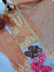 FASHIONABLE NC MOSS SILK EMBROIDERY 5 MM SEQUENCE WORK TOP PATIYALA WITH DUPATTA FESTIVAL WEAR WHOLESALE PRICE ETHNIC GARMENT (24)