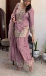 FASHIONABLE NC MOSS SILK EMBROIDERY 5 MM SEQUENCE WORK TOP PATIYALA WITH DUPATTA FESTIVAL WEAR WHOLESALE PRICE ETHNIC GARMENT (18)