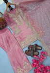 FASHIONABLE NC MOSS SILK EMBROIDERY 5 MM SEQUENCE WORK TOP PATIYALA WITH DUPATTA FESTIVAL WEAR WHOLESALE PRICE ETHNIC GARMENT (18)