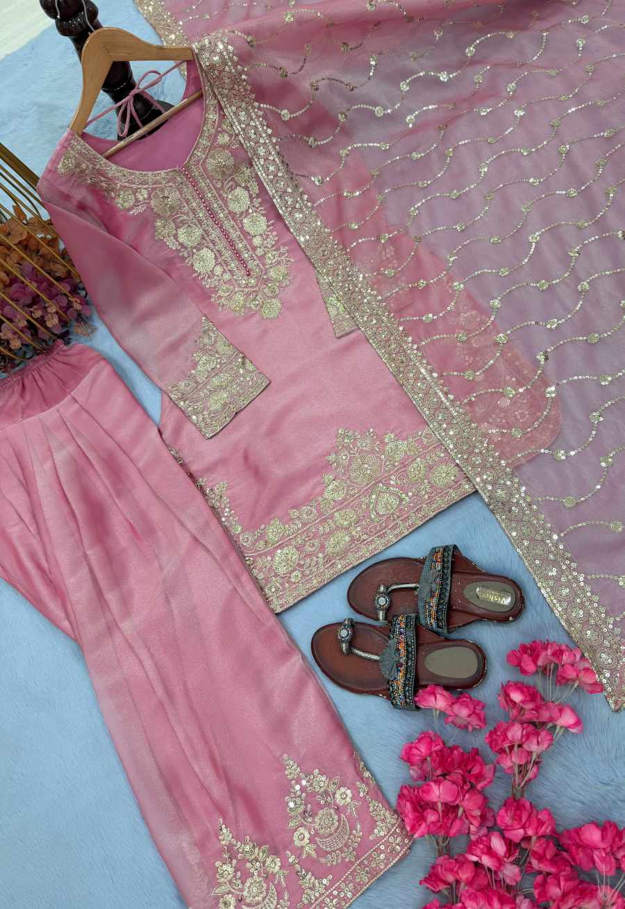 FASHIONABLE NC MOSS SILK EMBROIDERY 5 MM SEQUENCE WORK TOP PATIYALA WITH DUPATTA FESTIVAL WEAR WHOLESALE PRICE ETHNIC GARMENT (21)