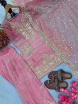 FASHIONABLE NC MOSS SILK EMBROIDERY 5 MM SEQUENCE WORK TOP PATIYALA WITH DUPATTA FESTIVAL WEAR WHOLESALE PRICE ETHNIC GARMENT (18)