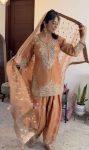 FASHIONABLE NC MOSS SILK EMBROIDERY 5 MM SEQUENCE WORK TOP PATIYALA WITH DUPATTA FESTIVAL WEAR WHOLESALE PRICE ETHNIC GARMENT (24)