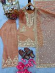FASHIONABLE NC MOSS SILK EMBROIDERY 5 MM SEQUENCE WORK TOP PATIYALA WITH DUPATTA FESTIVAL WEAR WHOLESALE PRICE ETHNIC GARMENT (24)