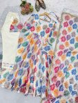FASHIONABLE PRINTED ORGANZA EMBROIDERY WORK GOWN BOTTOM WITH DUPATTA DAILY WEAR WHOLESALE PRICE ETHNIC GARMENT (14)