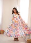 FASHIONABLE PRINTED ORGANZA EMBROIDERY WORK GOWN BOTTOM WITH DUPATTA DAILY WEAR WHOLESALE PRICE ETHNIC GARMENT (14)