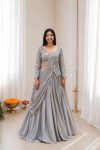FASHIONABLE RANGOLI SILK EMBROIDEY SEQUENCE WORK LEHENGA CHOLI WITH DUPATTA GREY
