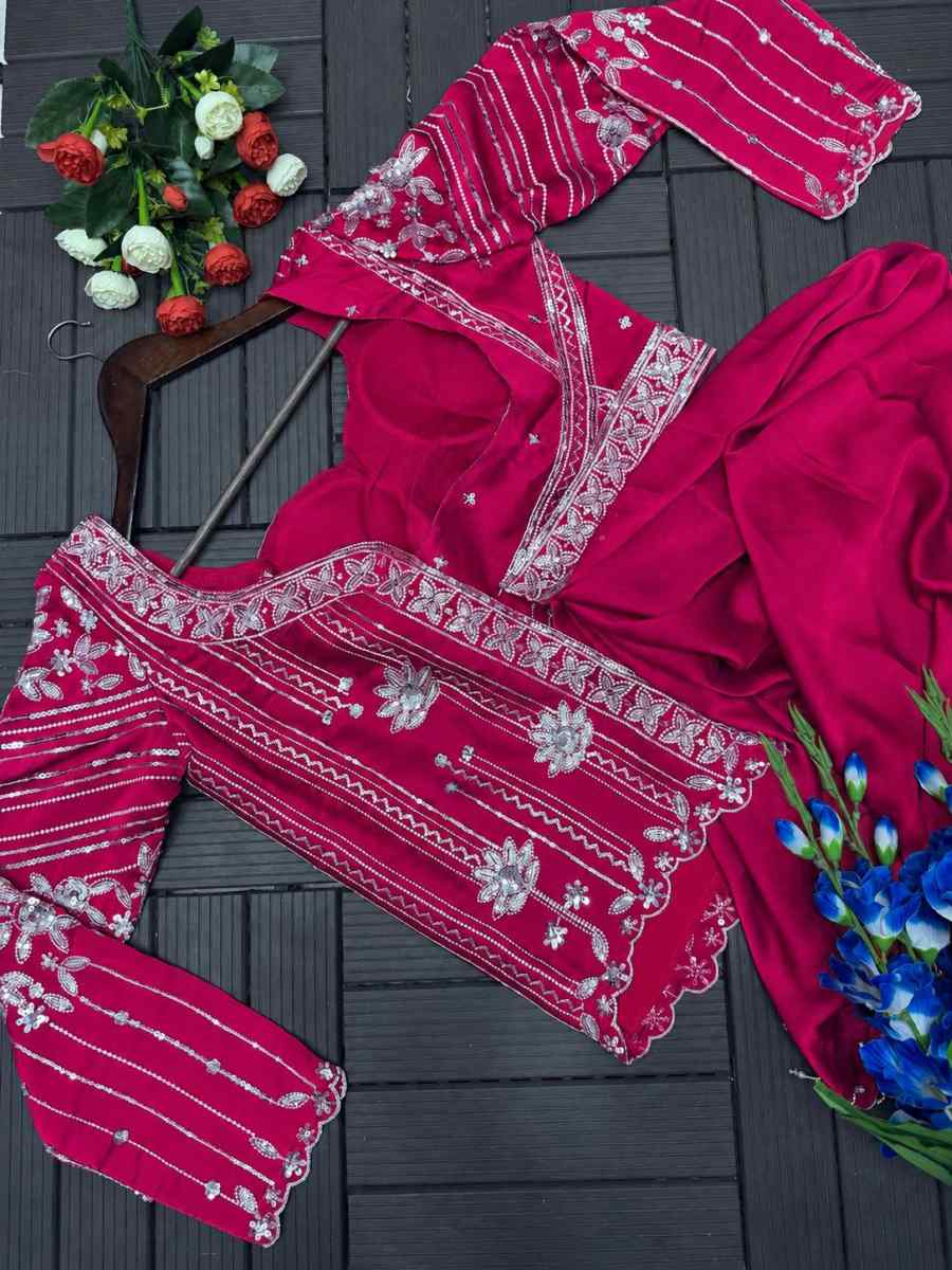 FASHIONABLE RANGOLI SILK EMBROIDEY SEQUENCE WORK LEHENGA CHOLI WITH DUPATTA RECEPTION WEAR WHOLESALE PRICE ETHNIC GARMENT (23)