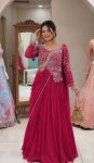 FASHIONABLE RANGOLI SILK EMBROIDEY SEQUENCE WORK LEHENGA CHOLI WITH DUPATTA RECEPTION WEAR WHOLESALE PRICE ETHNIC GARMENT (7)