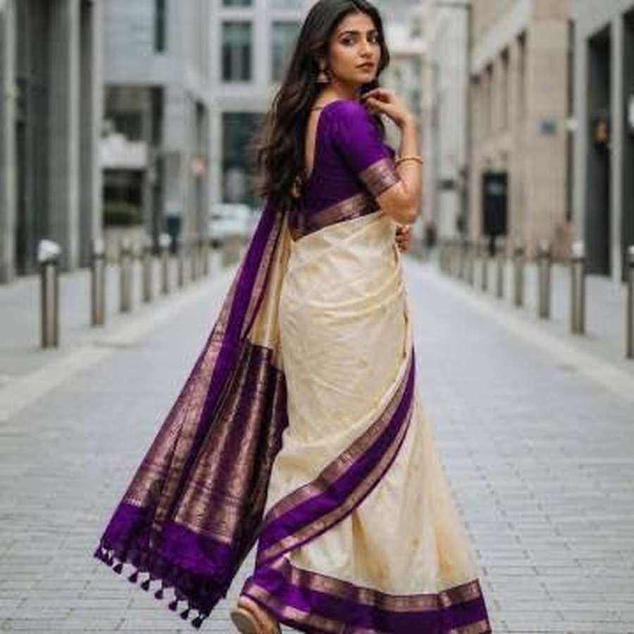 FASHIONABLE SOFT SILK COPPER ZARI JAAL WEAVES WORK SAREE WITH UNSTITCHED BLOUSE FESTIVAL WEAR WHOLESALE PRICE ETHNIC GARMENT (2)