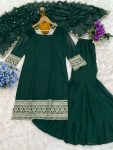 GEORGEOUS FOX GEORGETTE EMBROIDERY SEQUENCE WORK TOP SHARARA WITH DUPATTA WHOLESALE PRICE ETHNIC GARMENT (4)