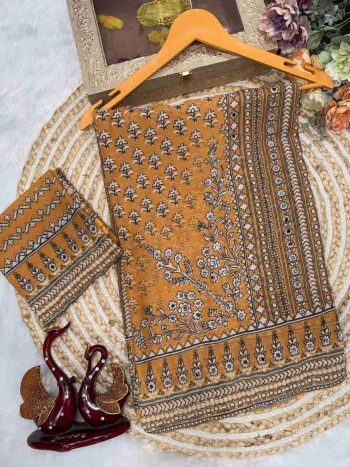 GEORGEOUS GEORGETTE KATDANA AND REAL MIRROR WORK SAREE WITH UNSTITCHED LIGHT YELLOW