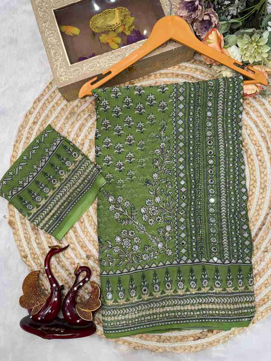 GEORGEOUS FOX GEORGETTE KATDANA AND REAL MIRROR WORK SAREE WITH UNSTITCHED BLOUSE FESTIVAL WEARWHOLESALE PRICE ETHNIC GARMENT (7)