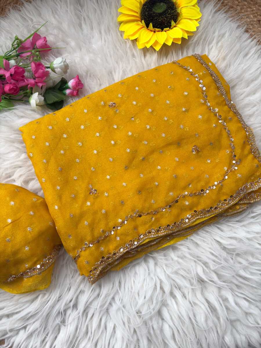 GEORGEOUS NC BUTTI SILK ORIGINAL ROSE GOLD BEADS WORK SAREE WITH UNSTITCHED BLOUSE SEASONABLE WEAR WHOLESALE PRICE ETHNIC GARMENT (1)