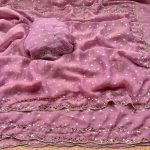 GEORGEOUS NC BUTTI SILK ORIGINAL ROSE GOLD BEADS WORK SAREE WITH UNSTITCHED BLOUSE SEASONABLE WEAR WHOLESALE PRICE ETHNIC GARMENT (5)