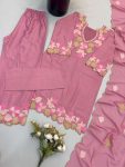 GEORGEOUS SATIN EMBROIDERY SEQUENCE WORK TOP PALAZZO WITH DUPATTA CASUAL WEAR WHOLESALE PRICE ETHNIC GARMENT (9)