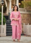 GEORGEOUS SATIN EMBROIDERY SEQUENCE WORK TOP PALAZZO WITH DUPATTA CASUAL WEAR WHOLESALE PRICE ETHNIC GARMENT (9)