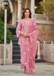 GEORGEOUS SATIN EMBROIDERY SEQUENCE WORK TOP PALAZZO WITH DUPATTA BABY PINK