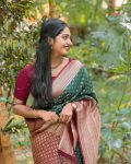 LATEST BANARASI SOFT SILK MINIMALISTIC DESIGN WORK SAREE WITH UNSTITCHED BLOUSE FORMAL WEAR WHOLESALE PRICE ETHNIC GARMENT (3)