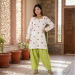 LATEST CAMERIC COTTON MULTI NEEDLE EMBROIDERY WORK TOP PATIYALA WITH DUPATTA OFFICE WEAR WHOLESALE PRICE ETHNIC GARMENT (15)