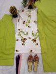LATEST CAMERIC COTTON MULTI NEEDLE EMBROIDERY WORK TOP PATIYALA WITH DUPATTA OFFICE WEAR WHOLESALE PRICE ETHNIC GARMENT (15)