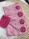 LATEST CHINNON SILK HAND CUTDANA SAREE WITH UNSTITCHED BLOUSE FESTIVAL WEAR WHOLESALE PRICE ETHNIC GARMENT (4)