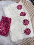 LATEST CHINNON SILK HAND CUTDANA SAREE WITH UNSTITCHED BLOUSE FESTIVAL WEAR WHOLESALE PRICE ETHNIC GARMENT (3)