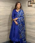 LATEST CHINON SILK PLAIN WORK GOWN WITH DUPATTA PARTY WEAR WHOLESALE PRICE ETHNIC GARMENT (2)